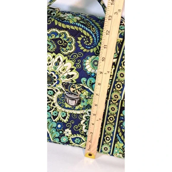 Vera Bradley Messenger Rythm & Blues Pattern Laptop Attache Convertible Strap - Picture 7 of 13